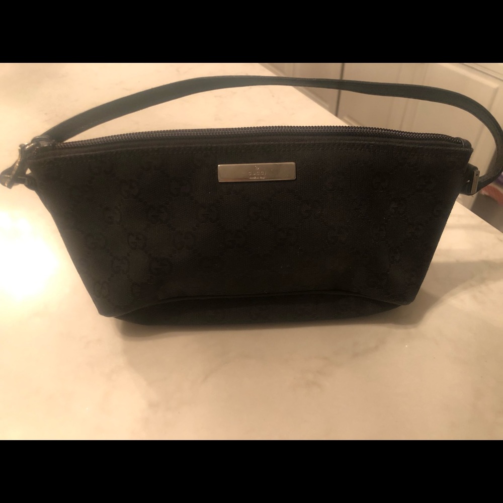 100% authentic black Gucci mini monogram bag.